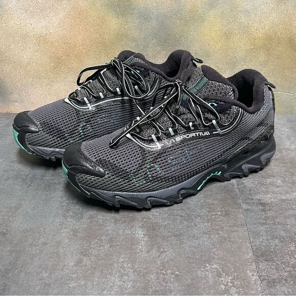 La Sportiva Wildcat 2.0 GTX Women's Running Shoes Charcoal/Aqua Size 7.5+ - Picture 2 of 16